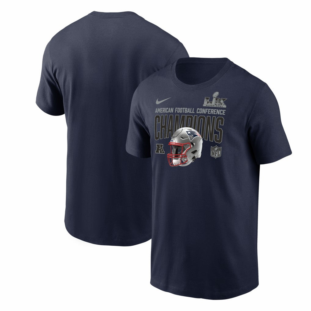 New England Patriots 2025 AFC Champions Glory Shield T-Shirt - Navy T-shirts