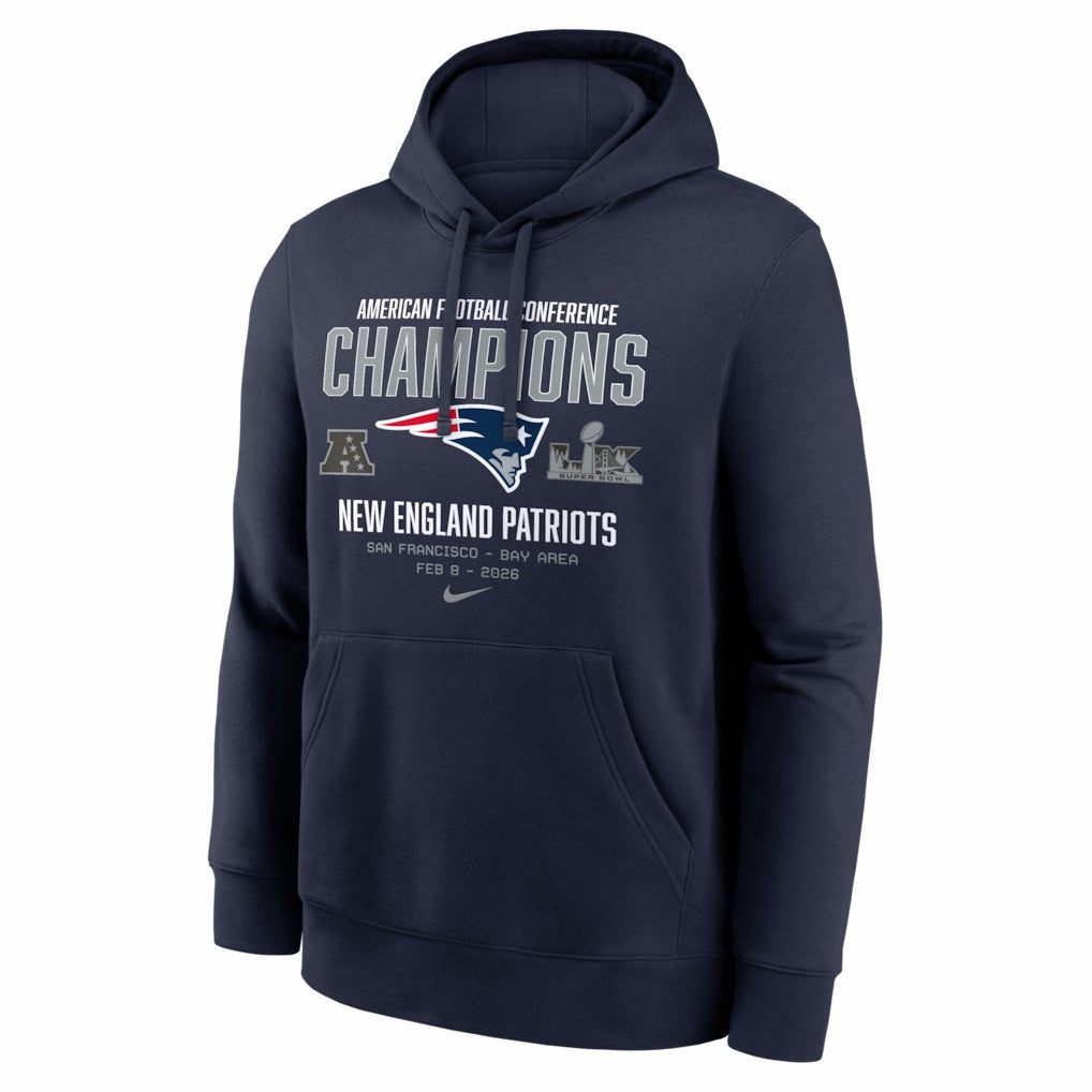 New England Patriots 2025 AFC Champions Team Nation Hoodie - Navy Hoodies