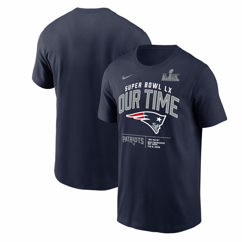 New England Patriots Super Bowl LX Clear Sign T-Shirt - Navy T-shirts