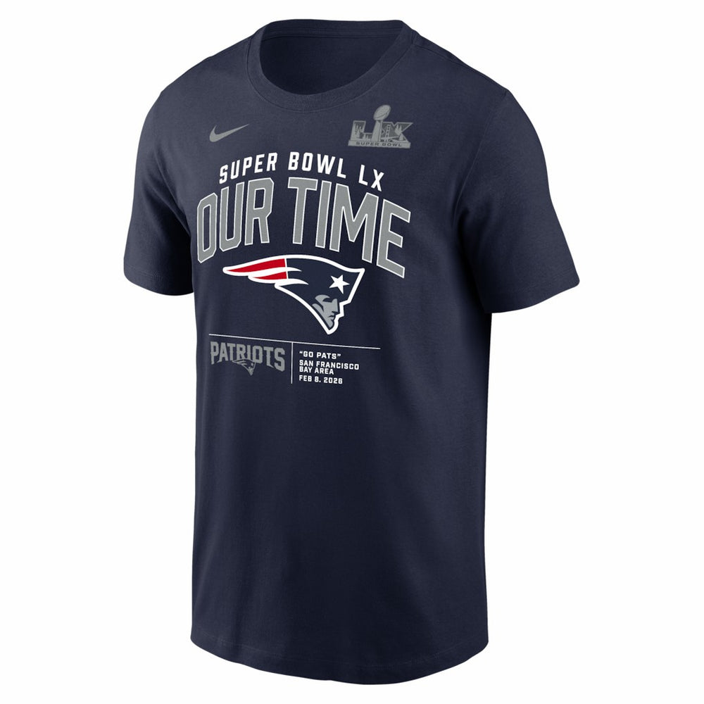New England Patriots Super Bowl LX Clear Sign T-Shirt - Navy T-shirts