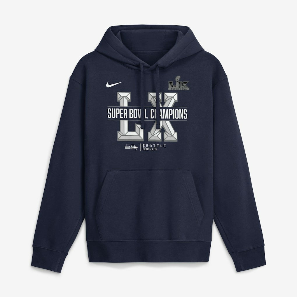 Seattle Seahawks Super Bowl LX Champions Sacrifice Hoodie - College Navy Hoodies