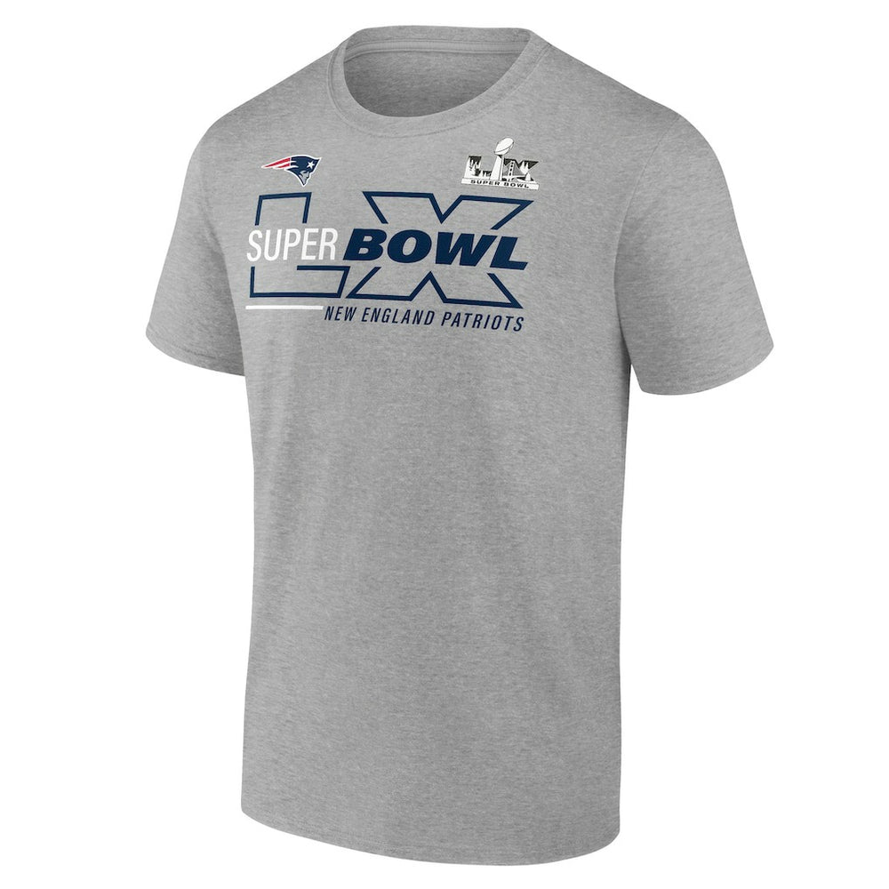 New England Patriots Super Bowl LX Roster T-Shirt - Heather Gray T-shirts