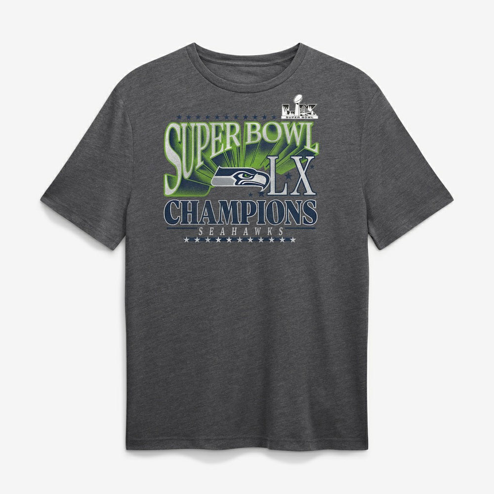Seattle Seahawks Super Bowl LX Champions Top Dogs Tri-Blend T-Shirt - Heather Charcoal T-shirts
