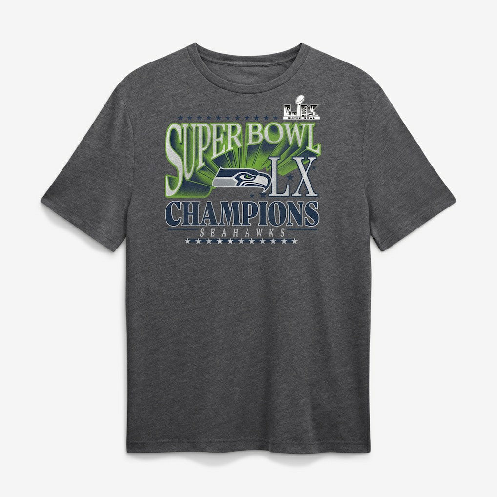 Seattle Seahawks Super Bowl LX Champions Top Dogs Tri-Blend T-Shirt - Heather Charcoal T-shirts
