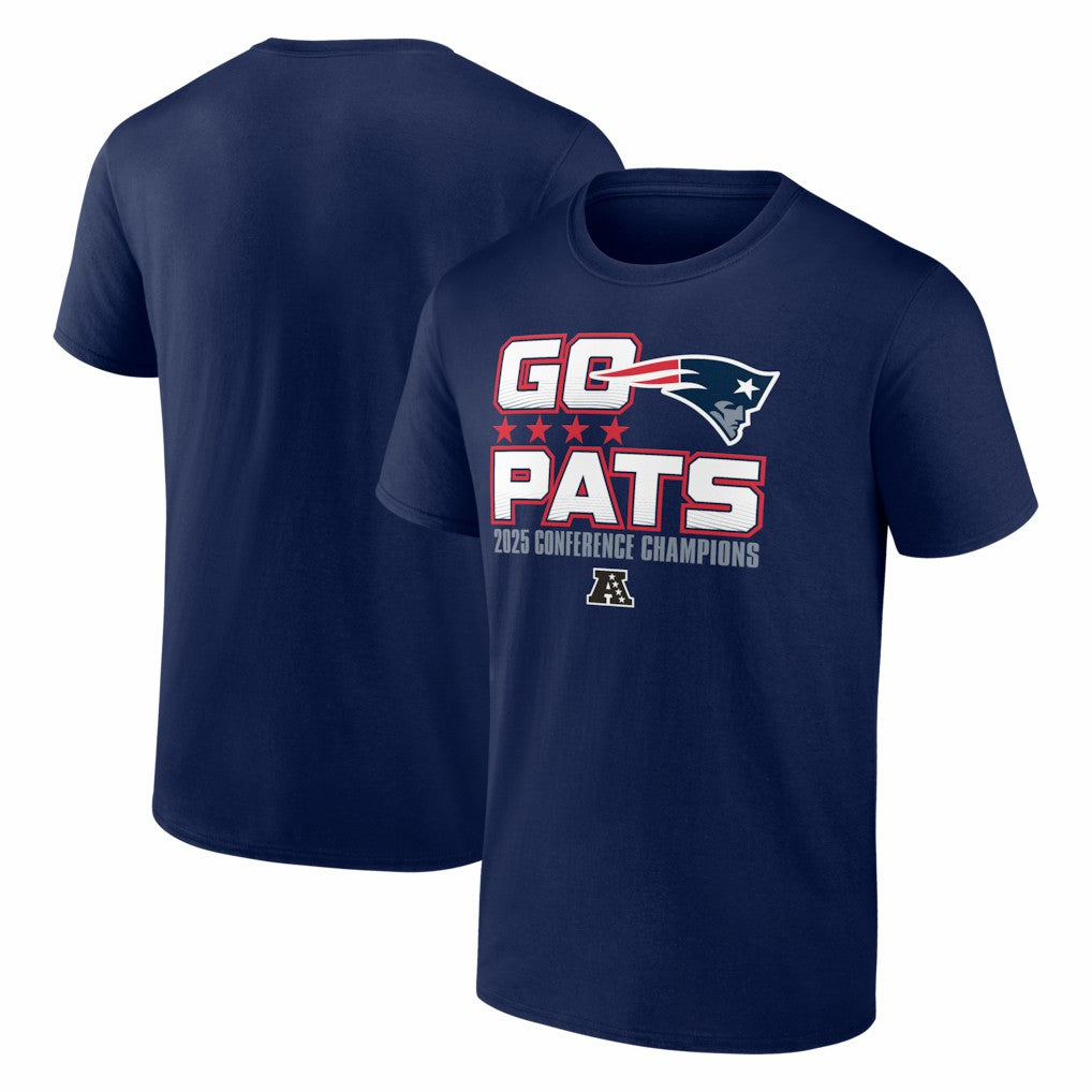 New England Patriots 2025 AFC Champions Hometown T-Shirt - Navy T-shirts