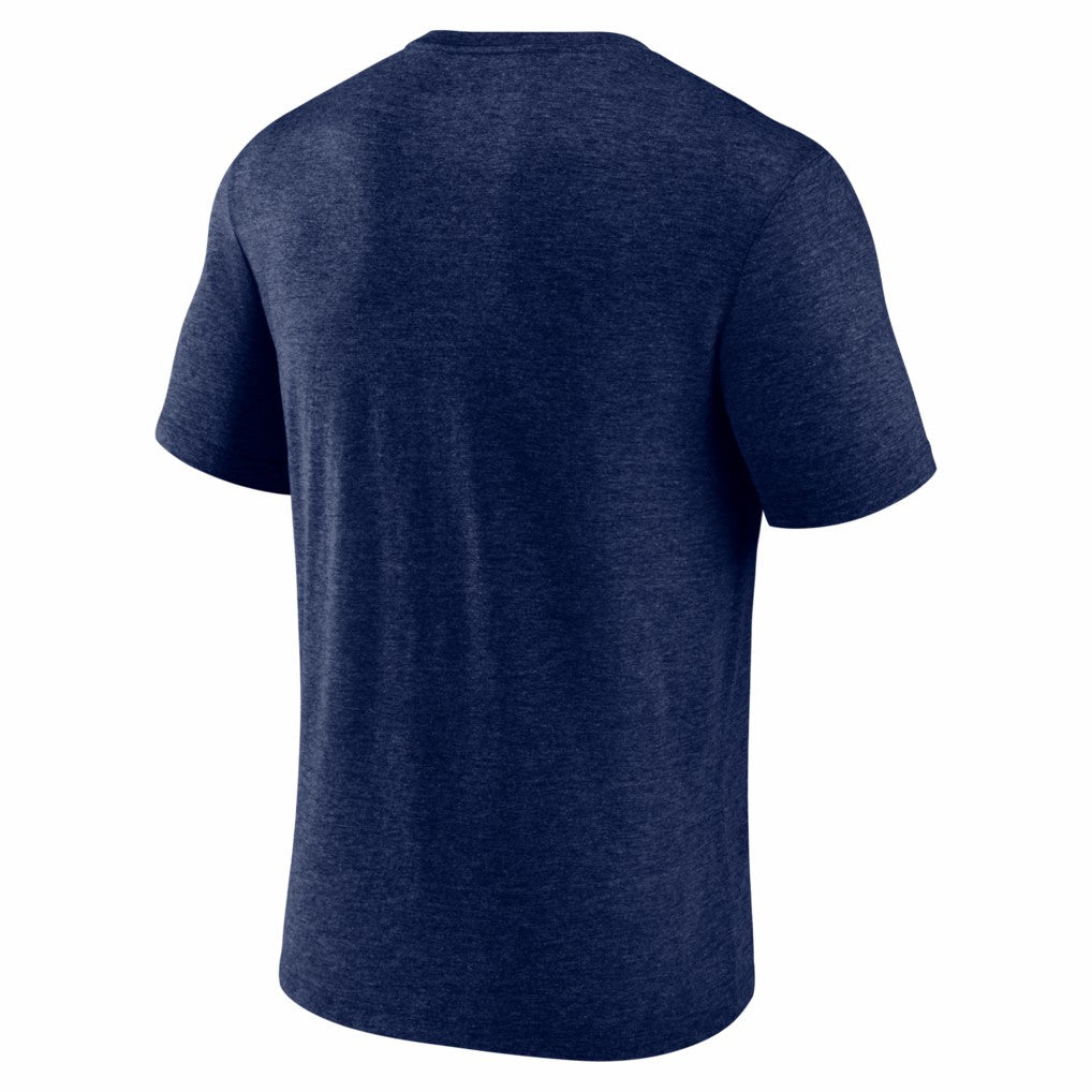 New England Patriots 2025 AFC Champions Quick Pass Tri-Blend T-Shirt - Heather Navy T-shirts