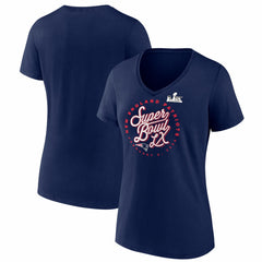 New England Patriots Women's Super Bowl LX Cheer Section V-Neck T-Shirt - Navy T-shirts