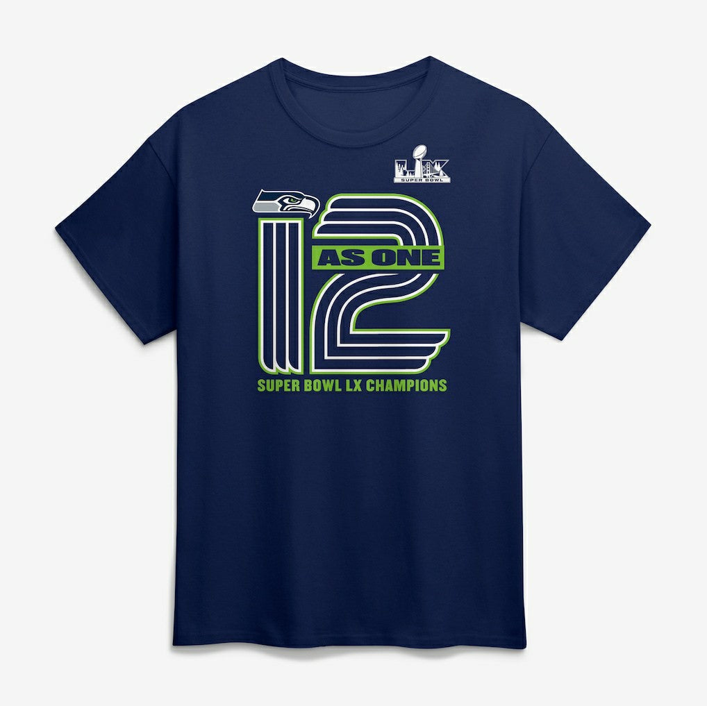 Seattle Seahawks Super Bowl LX Champions Hometown On Top T-Shirt - College Navy T-shirts