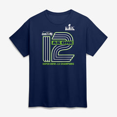 Seattle Seahawks Super Bowl LX Champions Hometown On Top T-Shirt - College Navy T-shirts