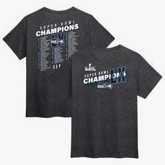 Seattle Seahawks Super Bowl LX Champions Best Teammates Roster T-Shirt - Heather Charcoal T-shirts