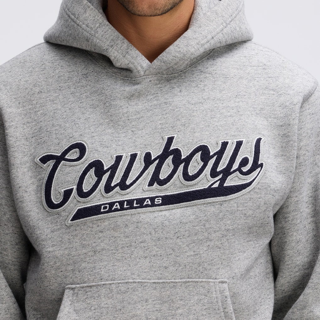 Dallas Cowboys IconicFleece Tipped Hoodie - Heather Gray Hoodies