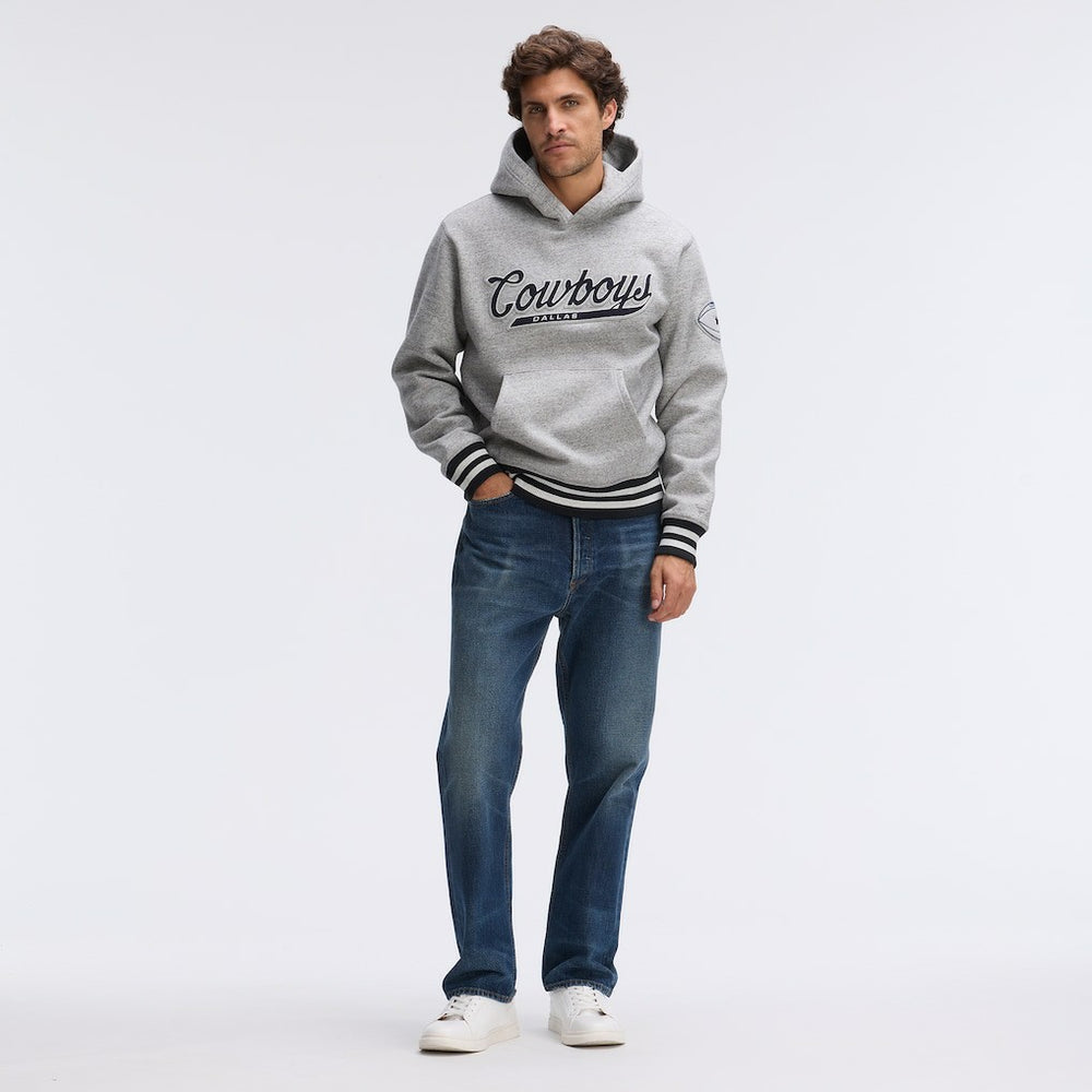 Dallas Cowboys IconicFleece Tipped Hoodie - Heather Gray Hoodies