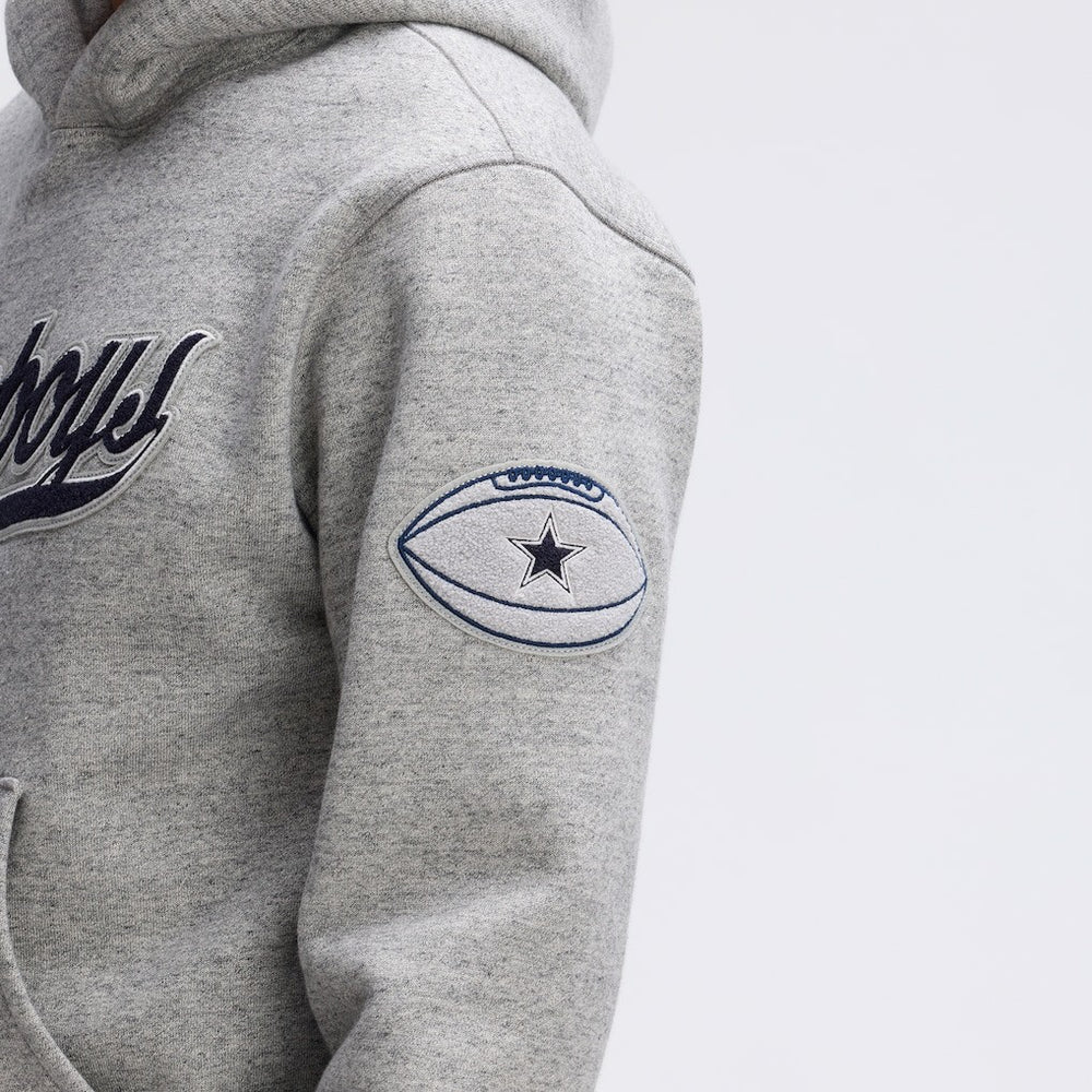 Dallas Cowboys IconicFleece Tipped Hoodie - Heather Gray Hoodies