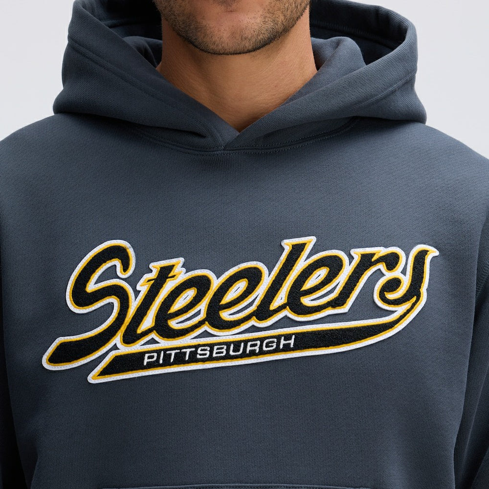 Pittsburgh Steelers IconicFleece Tipped Hoodie - Charcoal Hoodies