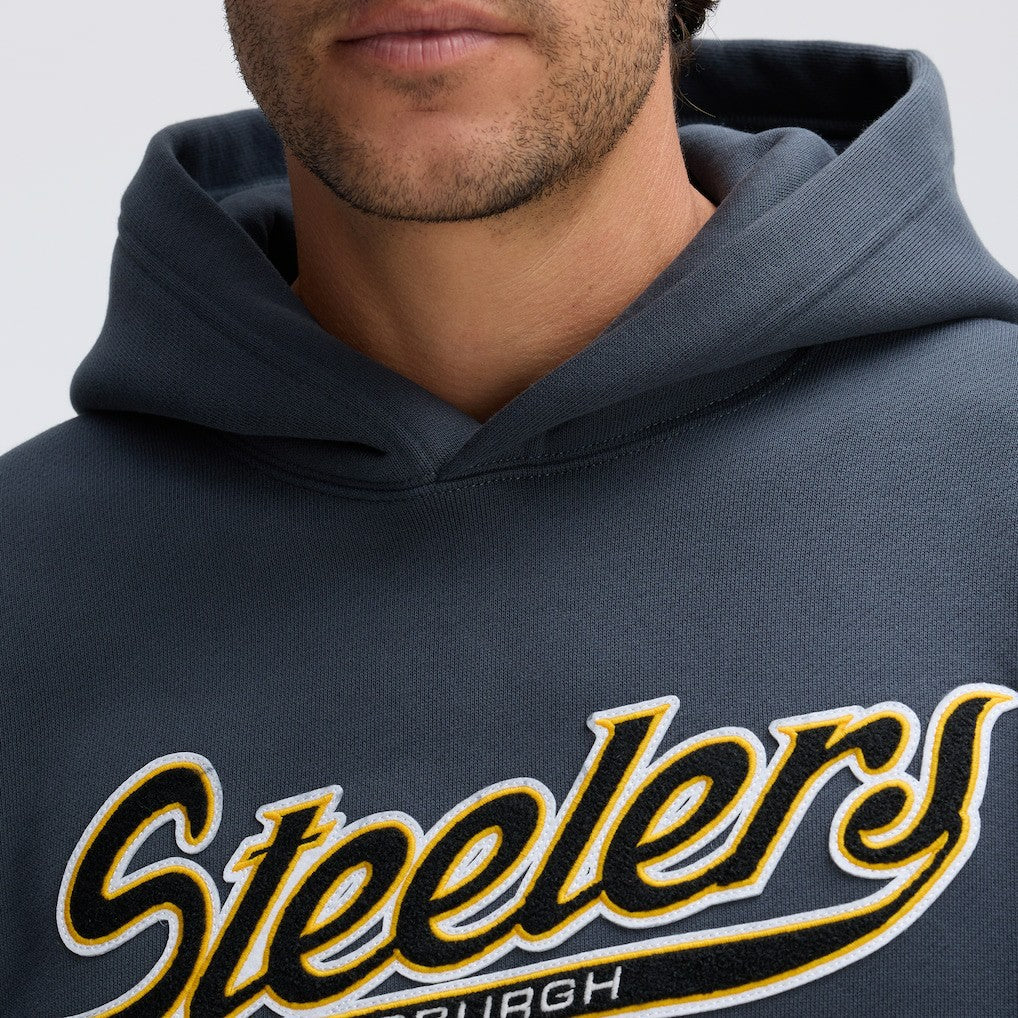 Pittsburgh Steelers IconicFleece Tipped Hoodie - Charcoal Hoodies