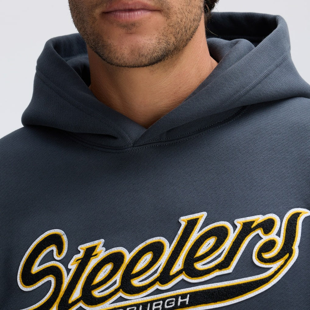 Pittsburgh Steelers IconicFleece Tipped Hoodie - Charcoal Hoodies
