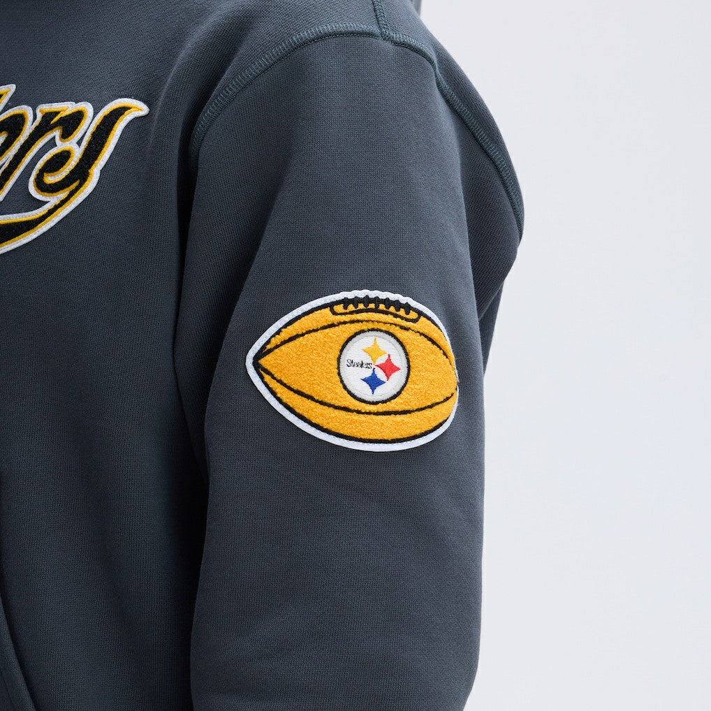 Pittsburgh Steelers IconicFleece Tipped Hoodie - Charcoal Hoodies