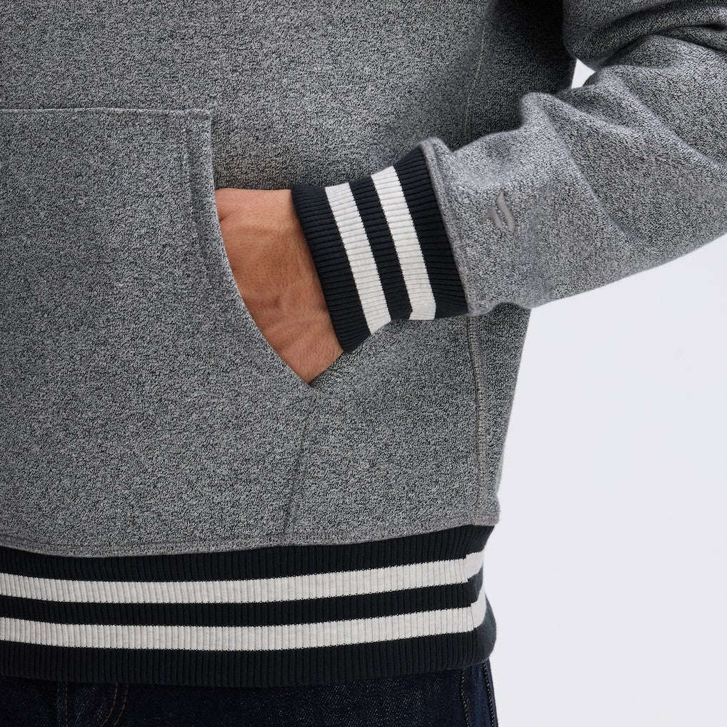 Baltimore Ravens IconicFleece Tipped Hoodie - Athletic Heather Gray Hoodies