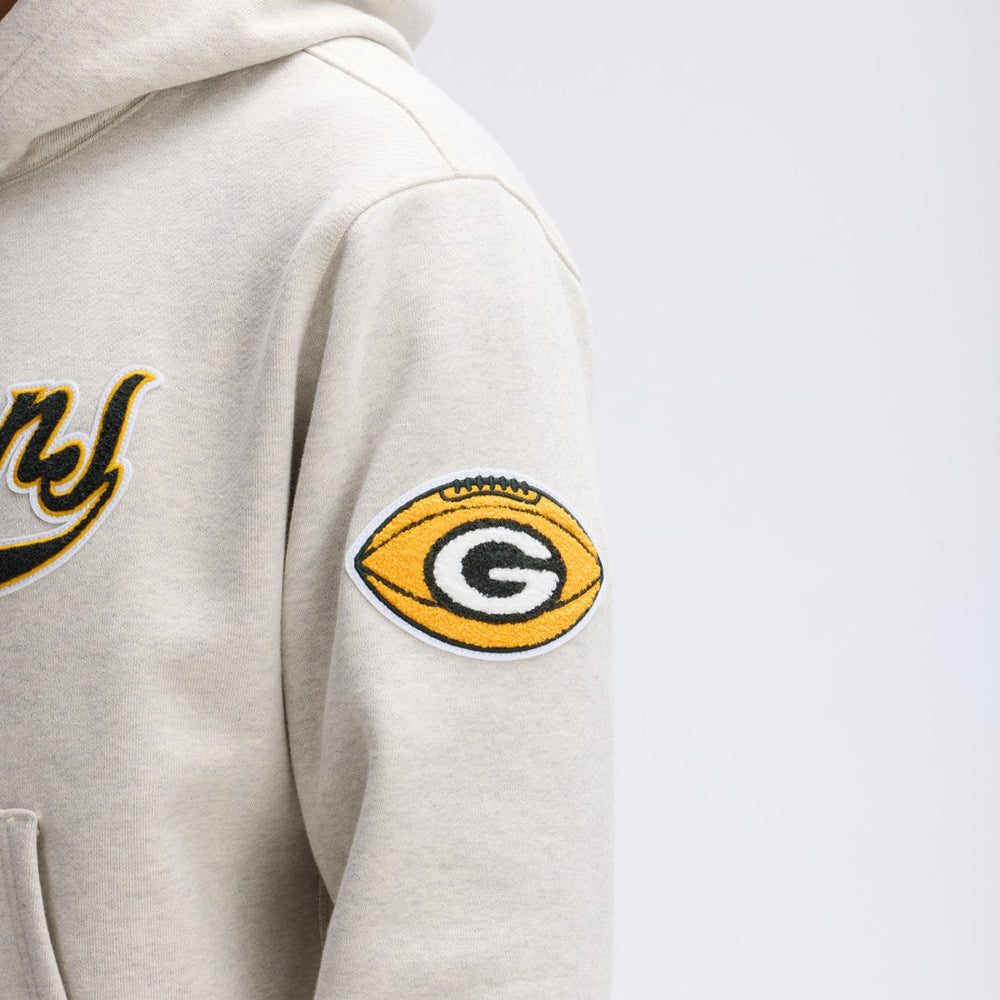 Green Bay Packers IconicFleece Tipped Hoodie - Oatmeal Hoodies