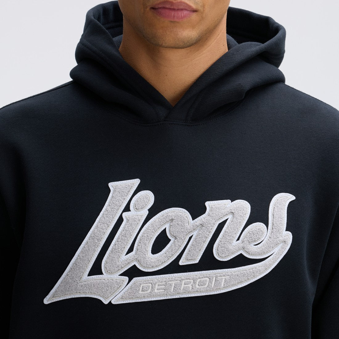 Detroit Lions IconicFleece Tipped Hoodie - Black Hoodies
