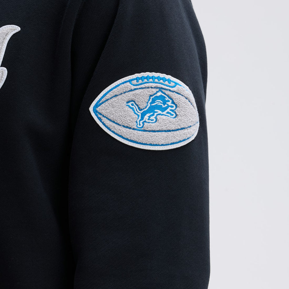 Detroit Lions IconicFleece Tipped Hoodie - Black Hoodies
