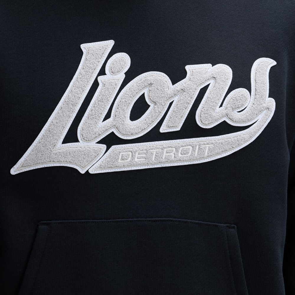 Detroit Lions IconicFleece Tipped Hoodie - Black Hoodies