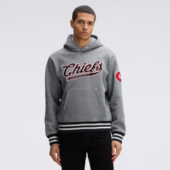 Kansas City Chiefs IconicFleece Tipped Hoodie - Athletic Heather Gray Hoodies