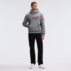 Kansas City Chiefs IconicFleece Tipped Hoodie - Athletic Heather Gray Hoodies