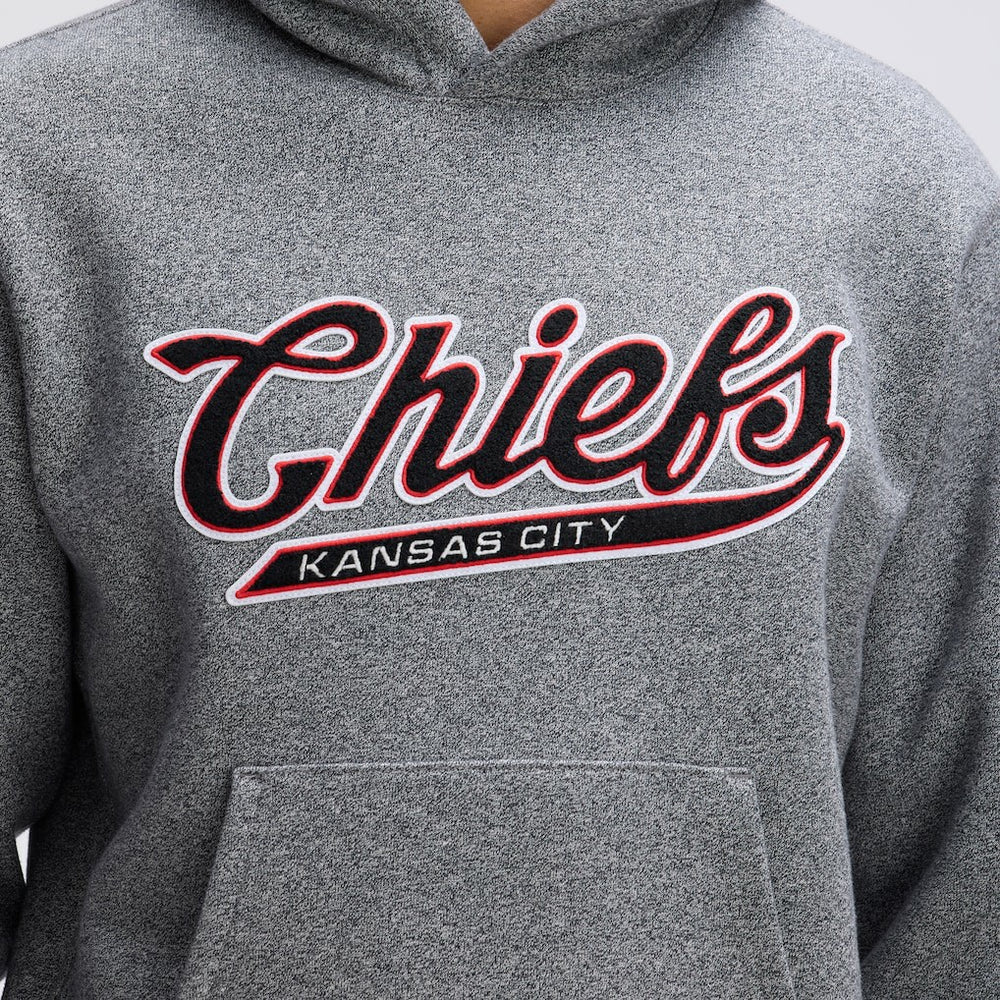 Kansas City Chiefs IconicFleece Tipped Hoodie - Athletic Heather Gray Hoodies