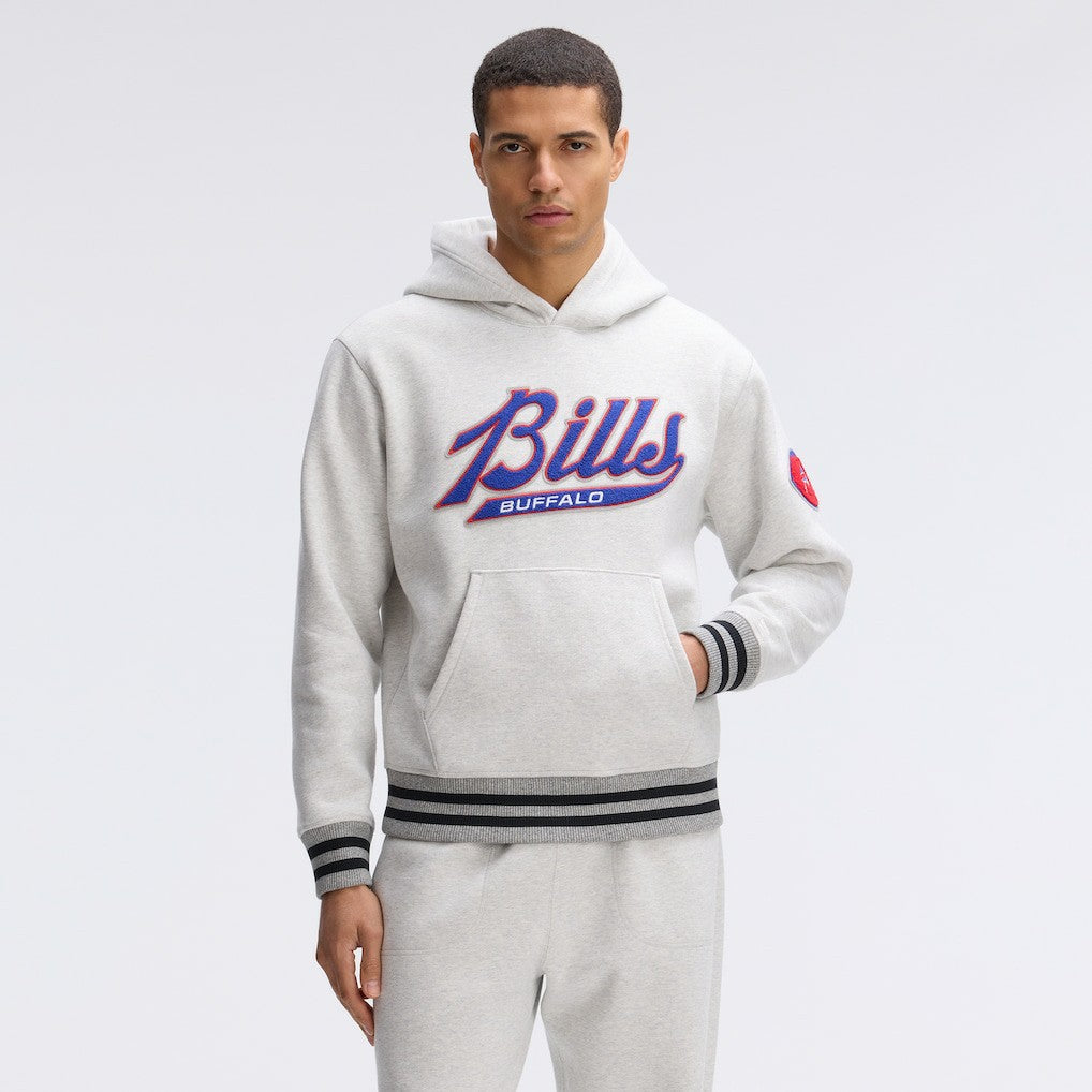 Buffalo Bills IconicFleece Tipped Hoodie - Heather Gray Hoodies