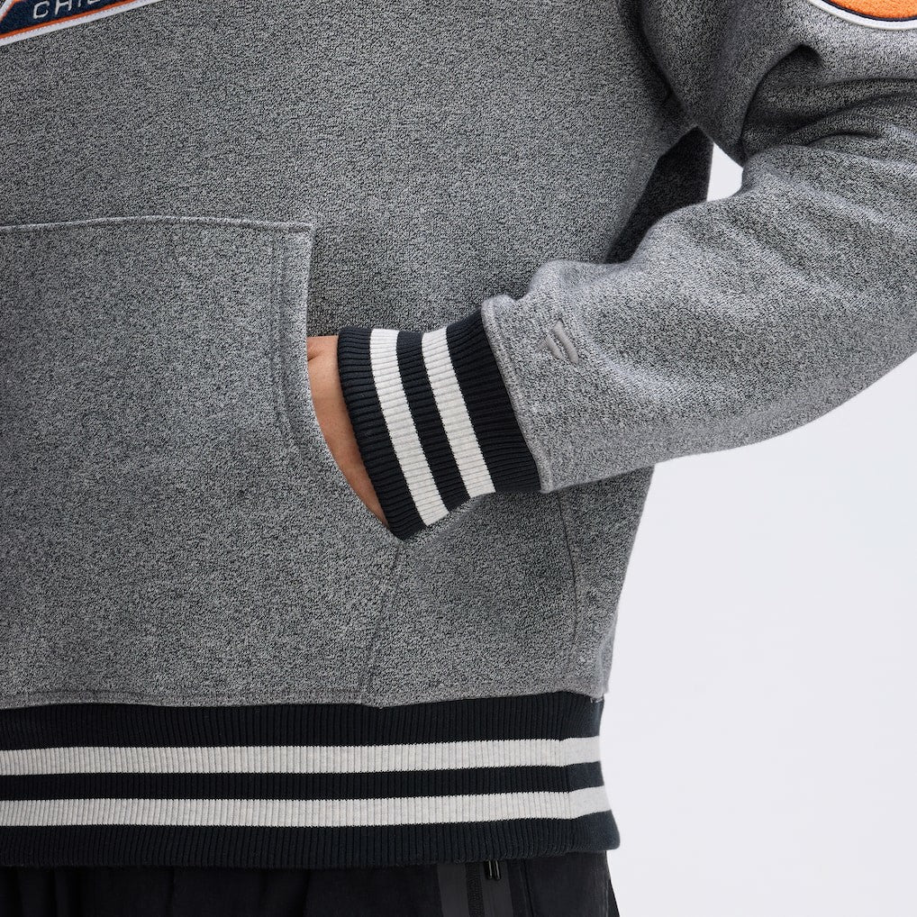 Chicago Bears IconicFleece Tipped Hoodie - Athletic Heather Gray Hoodies