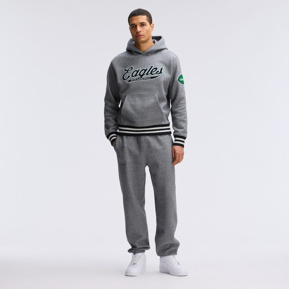Philadelphia Eagles IconicFleece Tipped Hoodie - Athletic Heather Gray Hoodies