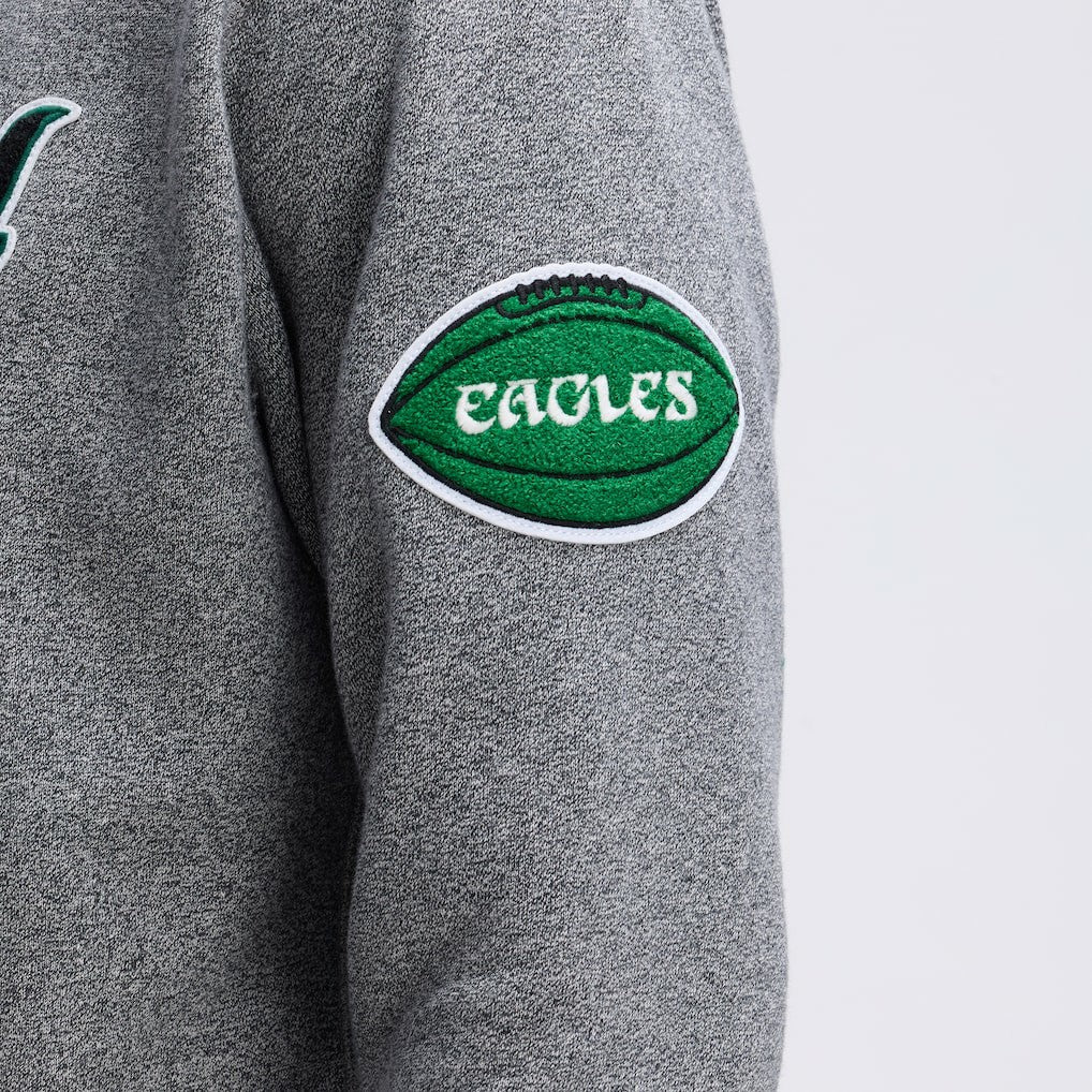Philadelphia Eagles IconicFleece Tipped Hoodie - Athletic Heather Gray Hoodies