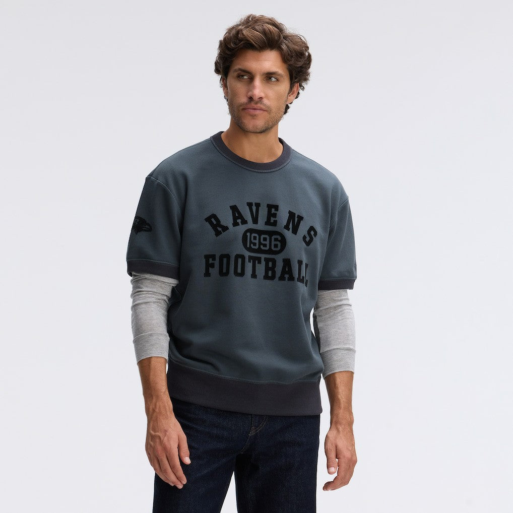 Baltimore Ravens IconicFleece Short Sleeve Sweatshirt - Charcoal Sweatshirts