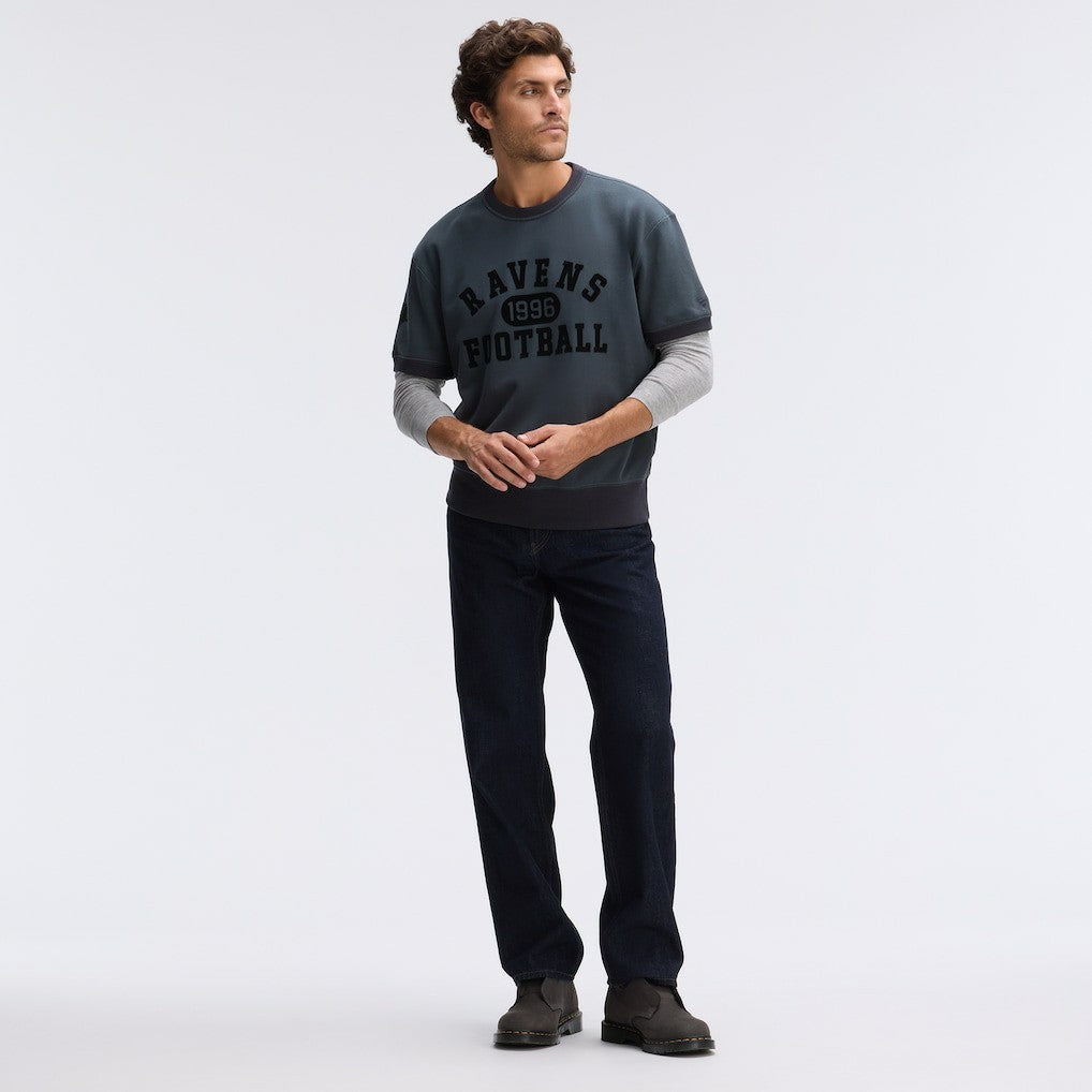 Baltimore Ravens IconicFleece Short Sleeve Sweatshirt - Charcoal Sweatshirts