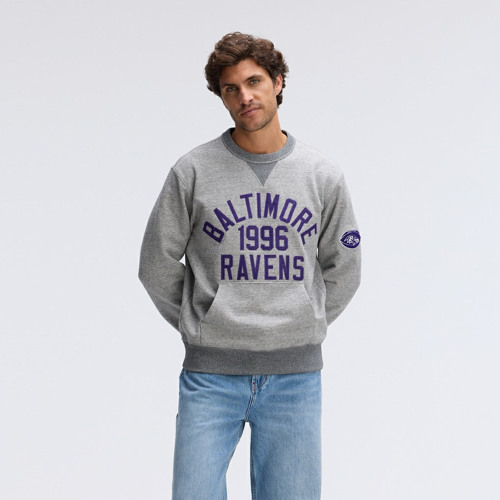 Baltimore Ravens IconicFleece Pocket Sweatshirt - Heather Gray Sweatshirts