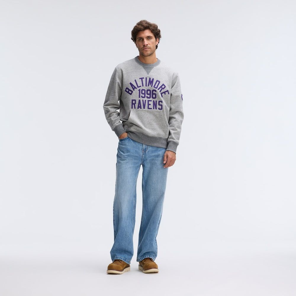 Baltimore Ravens IconicFleece Pocket Sweatshirt - Heather Gray Sweatshirts