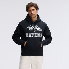 Baltimore Ravens IconicFleece Flocked Hoodie - Black Hoodies