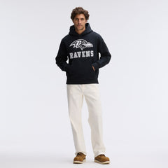 Baltimore Ravens IconicFleece Flocked Hoodie - Black Hoodies