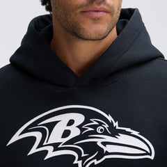 Baltimore Ravens IconicFleece Flocked Hoodie - Black Hoodies