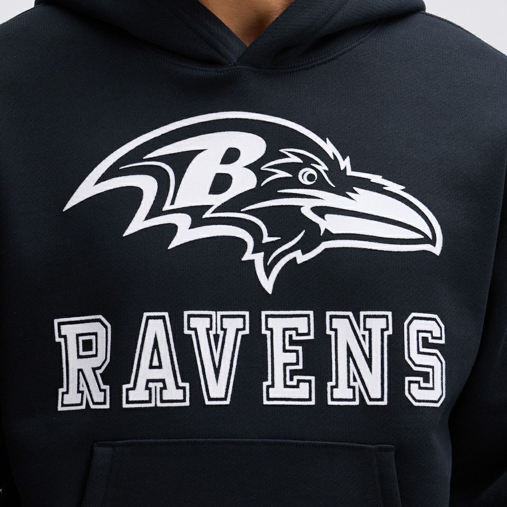 Baltimore Ravens IconicFleece Flocked Hoodie - Black Hoodies