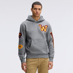 Washington Commanders IconicFleece Letterman Hoodie - Athletic Heather Gray Hoodies