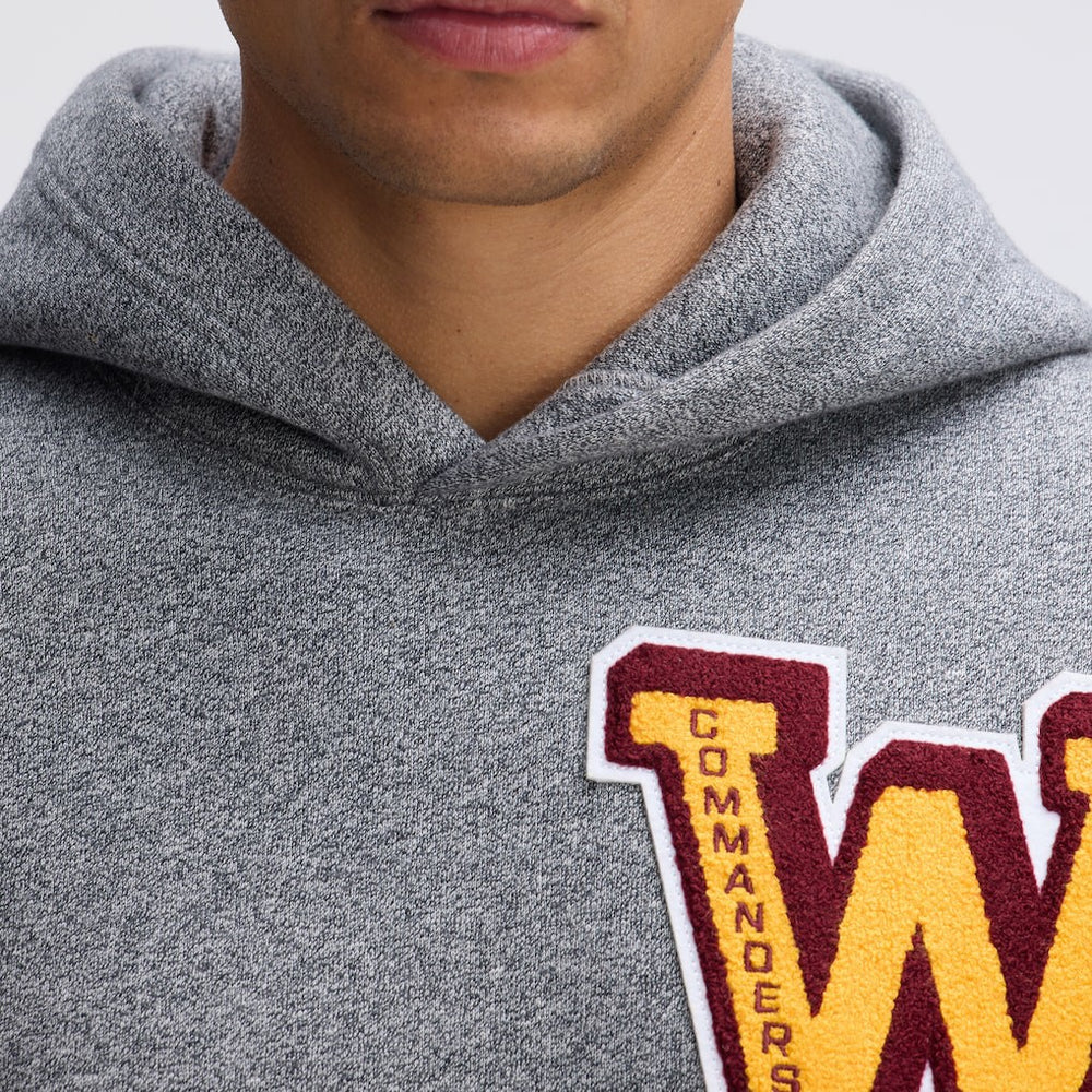 Washington Commanders IconicFleece Letterman Hoodie - Athletic Heather Gray Hoodies