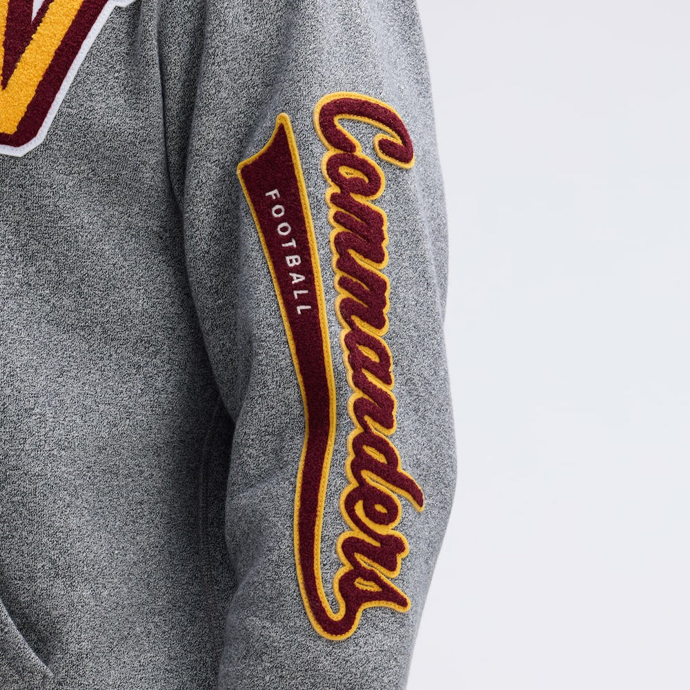 Washington Commanders IconicFleece Letterman Hoodie - Athletic Heather Gray Hoodies