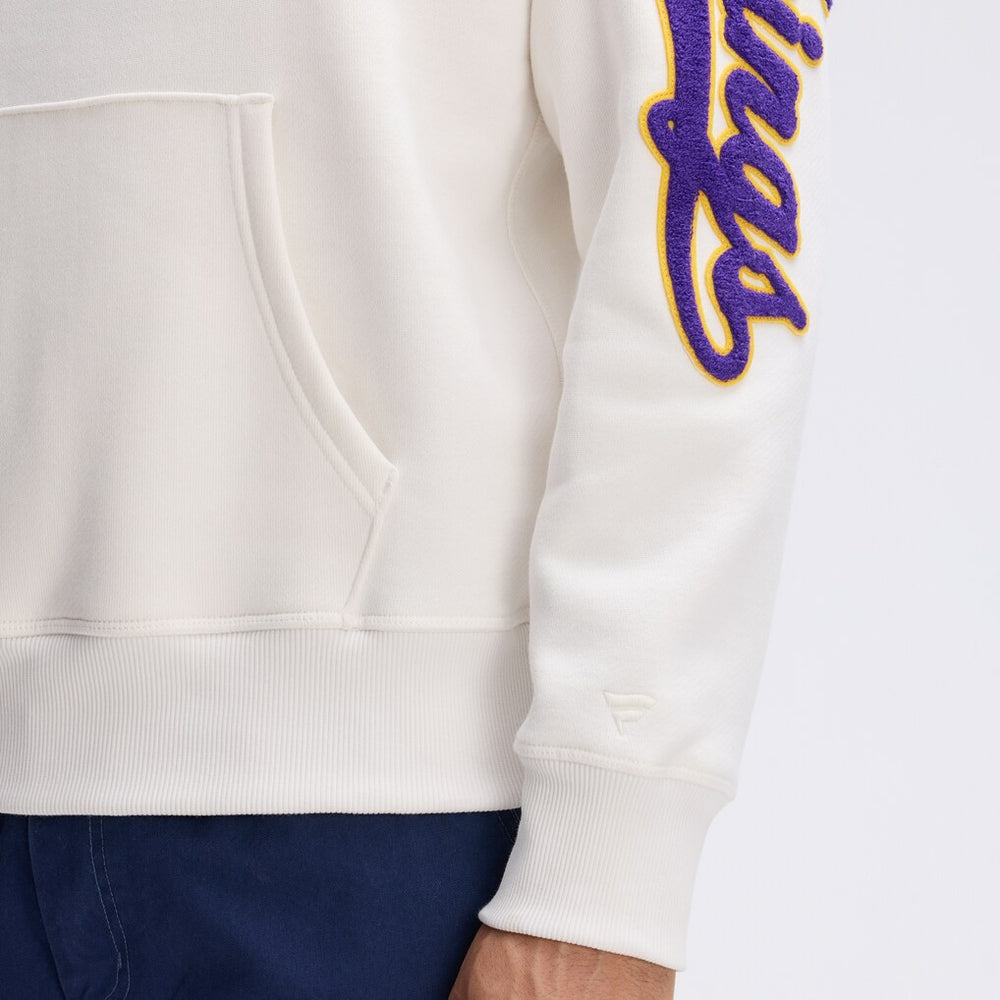 Minnesota Vikings IconicFleece Letterman Hoodie - Oatmeal Hoodies