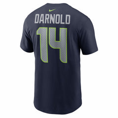 Sam Darnold Seattle Seahawks Super Bowl LX Patch Name & Number T-Shirt - College Navy T-shirts