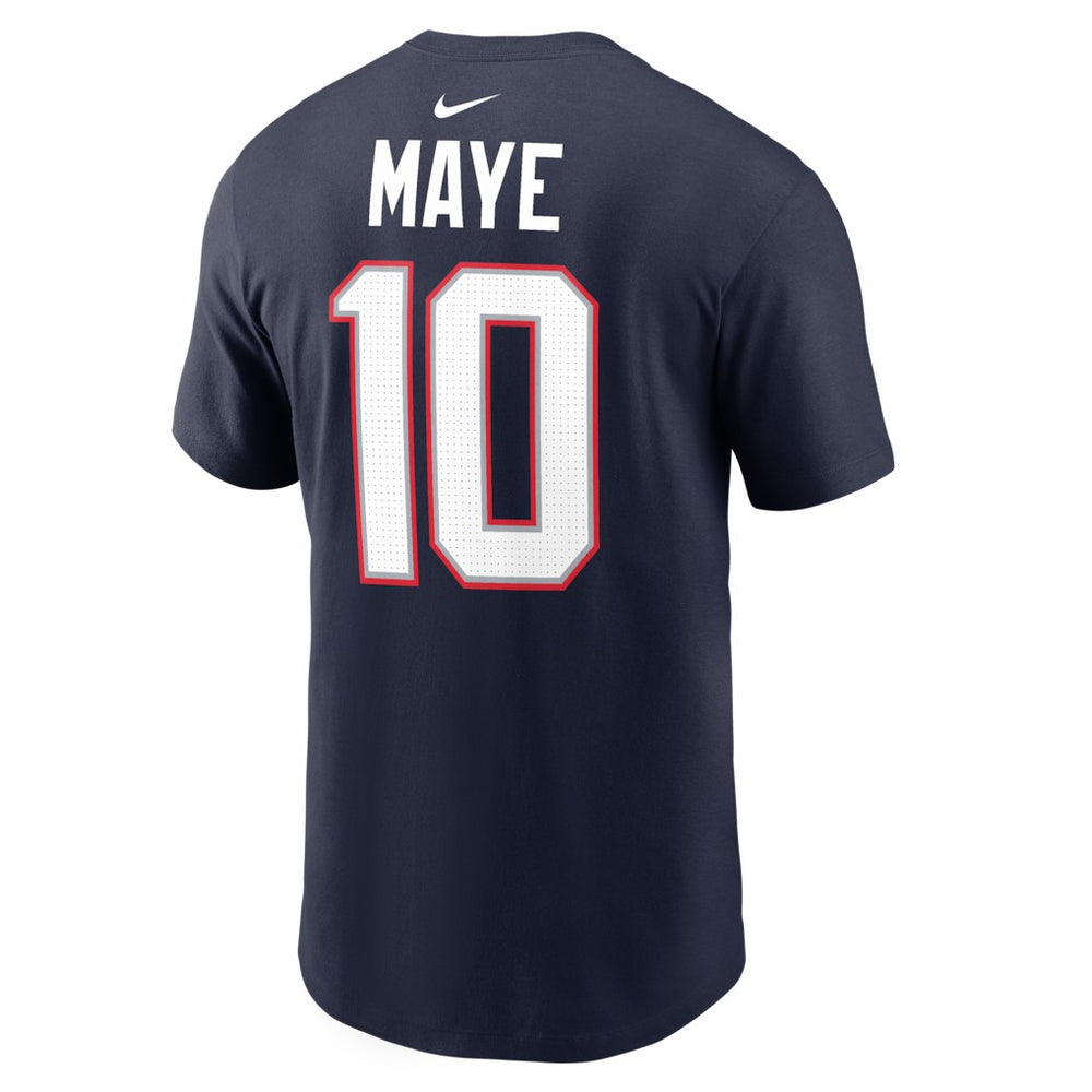Drake Maye New England Patriots Super Bowl LX Patch Name & Number T-Shirt - Navy T-shirts