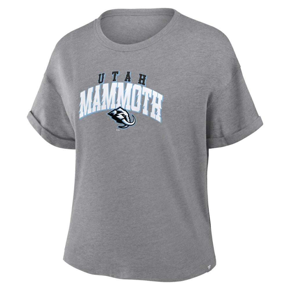 Utah Mammoth Fanatics Women's Tribute Tri-Blend Boxy T-Shirt - Heather Gray | US 2001700596