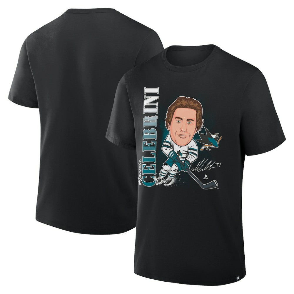 Macklin Celebrini San Jose Sharks Fanatics Caricature Player T-Shirt - Black | US 2001709056