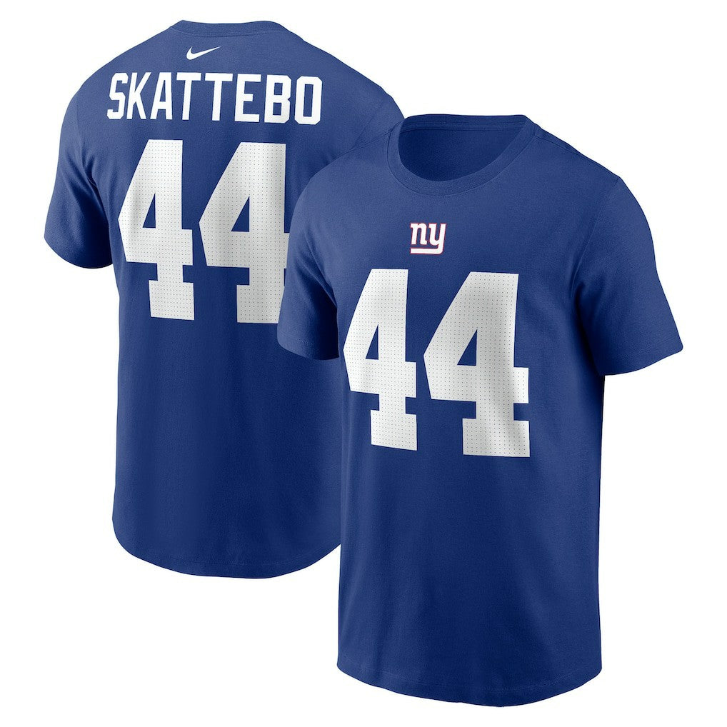 Cam Skattebo New York Giants Name & Number T-Shirt - Royal T-shirts